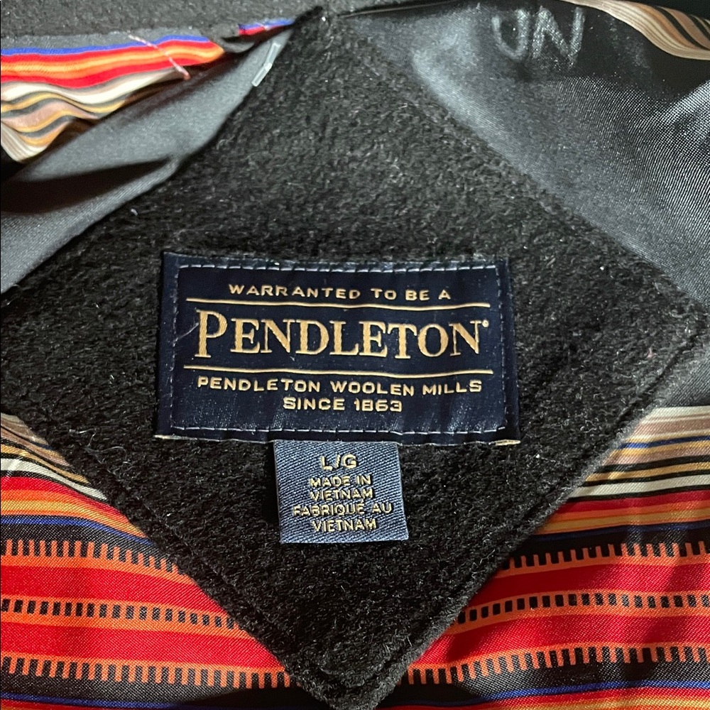 Pendleton Wool Blend Coat with Bold Striped Lining
